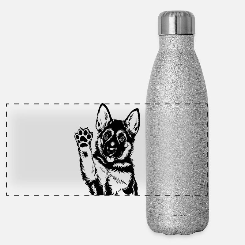 Chien de berger Gourde isotherme panoramique pailletée 500 ml