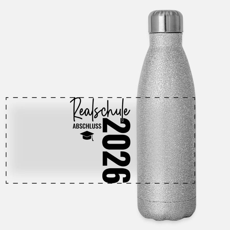 Realschulabschluss 2026 Realschule Abschluss  Panorama Glitzer Isolierflasche 500 ml