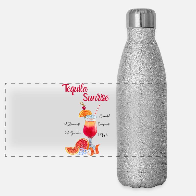 Tequila sunrise Gourde isotherme panoramique pailletée 500 ml