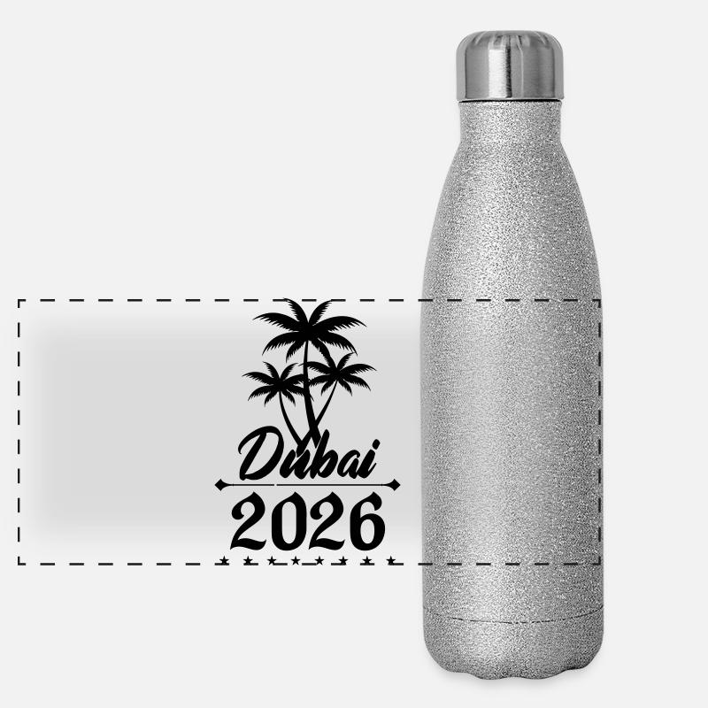 Dubaï 2026 Gourde isotherme panoramique pailletée 500 ml