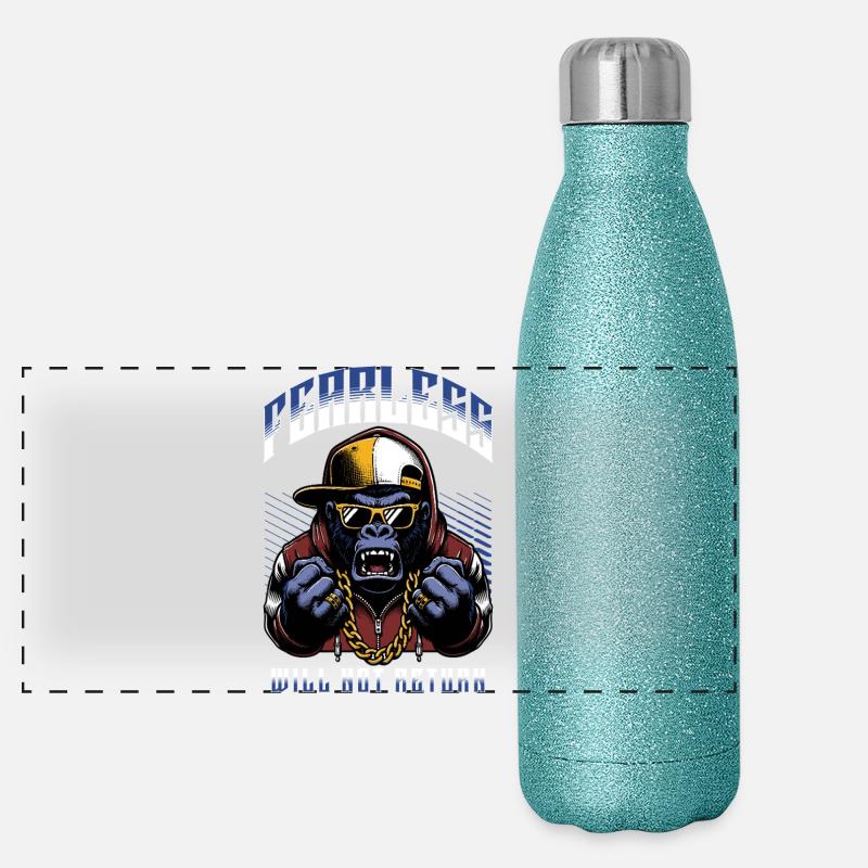 Gorilla Hustler kehrt nicht zurück Panorama Glitzer Isolierflasche 500 ml