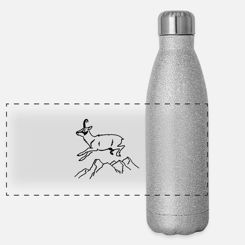 Gemse Panorama Glitzer Isolierflasche 500 ml