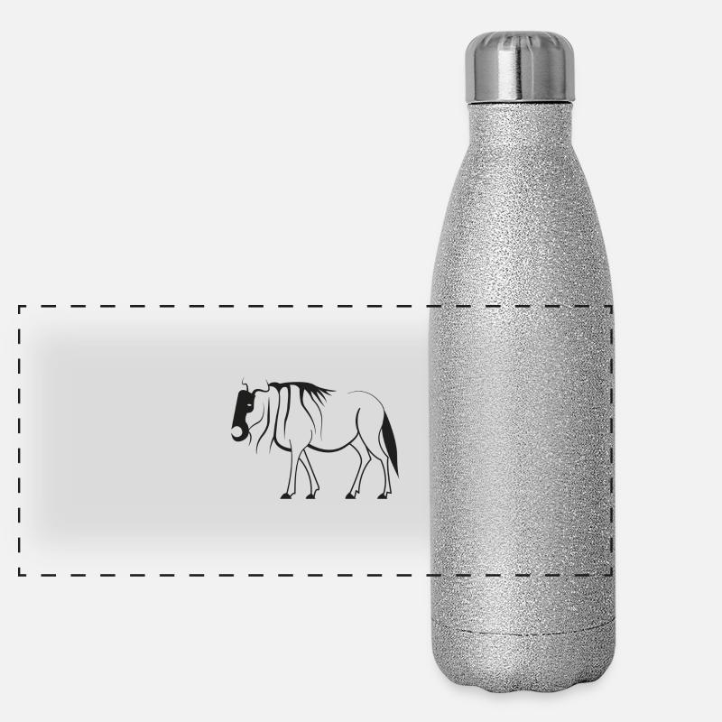 Piktogramm Gnu Panorama Glitzer Isolierflasche 500 ml