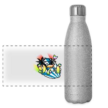 974 - Gourde isotherme panoramique pailletée 500 ml - paillettes argentées - Devant