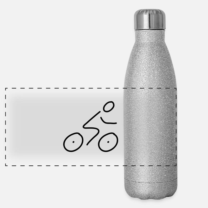 fahrradfahren - line Panorama Glitzer Isolierflasche 500 ml
