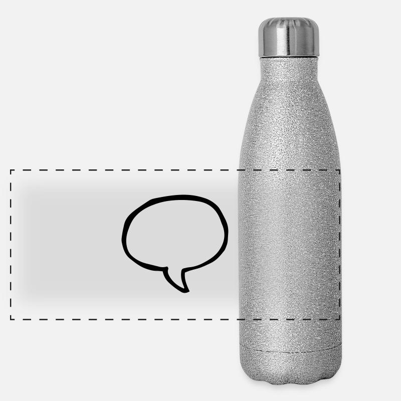 sprechblase, rund, groß Panorama Glitzer Isolierflasche 500 ml