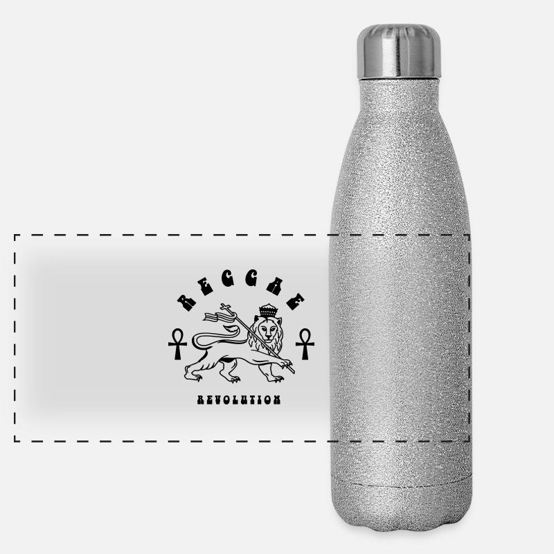 Reggae lion Panorama Glitzer Isolierflasche 500 ml