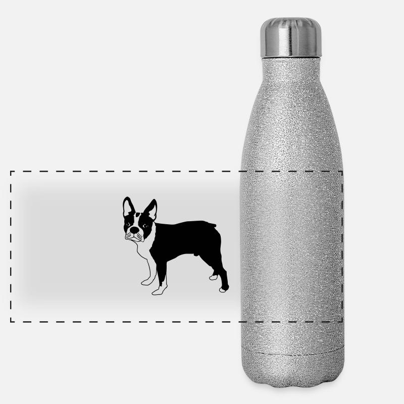 Boston terrier de Gourde isotherme panoramique pailletée 500 ml