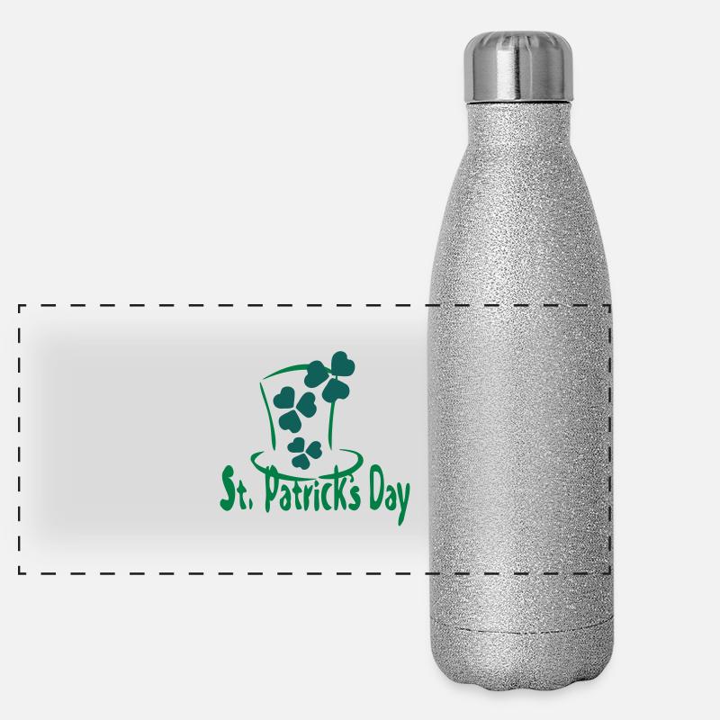 Shamrock hat st.patrick's day-6 Panoramic Glitter Thermal Bottle 500 ml