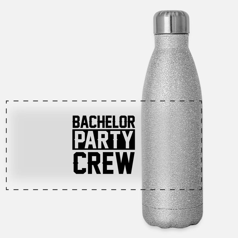 Bachelor Party Crew Panorama Glitzer Isolierflasche 500 ml