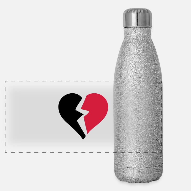 love heart heart break break break Panoramic Glitter Thermal Bottle 500 ml