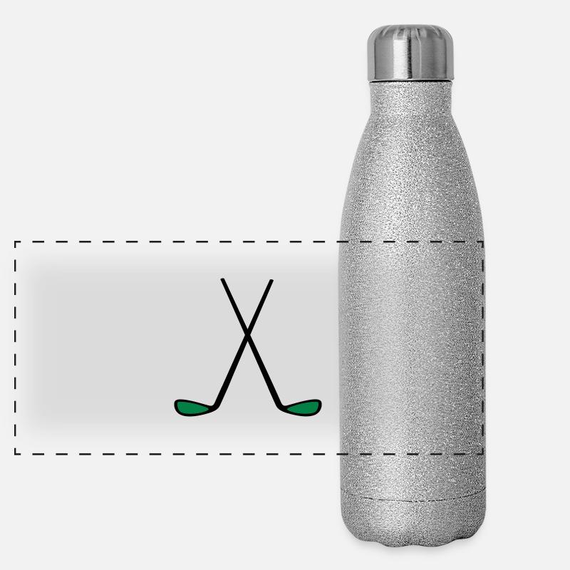 golfschläger Panorama Glitzer Isolierflasche 500 ml