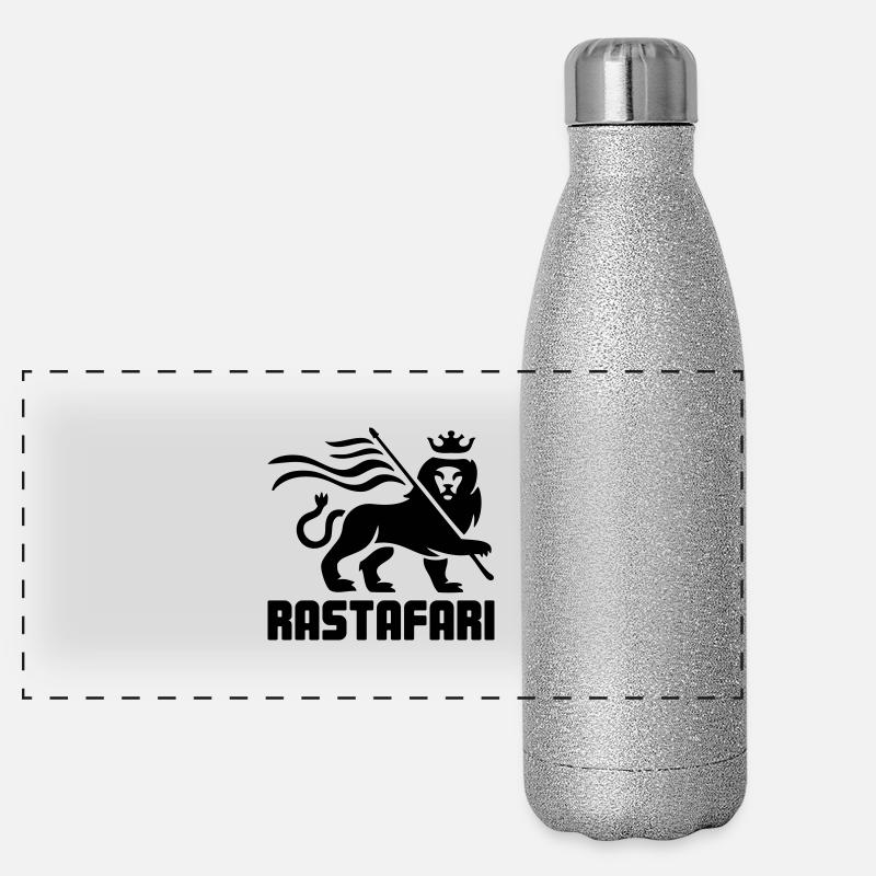 Reggae Rastafari Löwe Panorama Glitzer Isolierflasche 500 ml