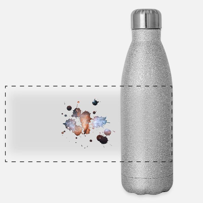 Peinture cosmique Gourde isotherme panoramique pailletée 500 ml