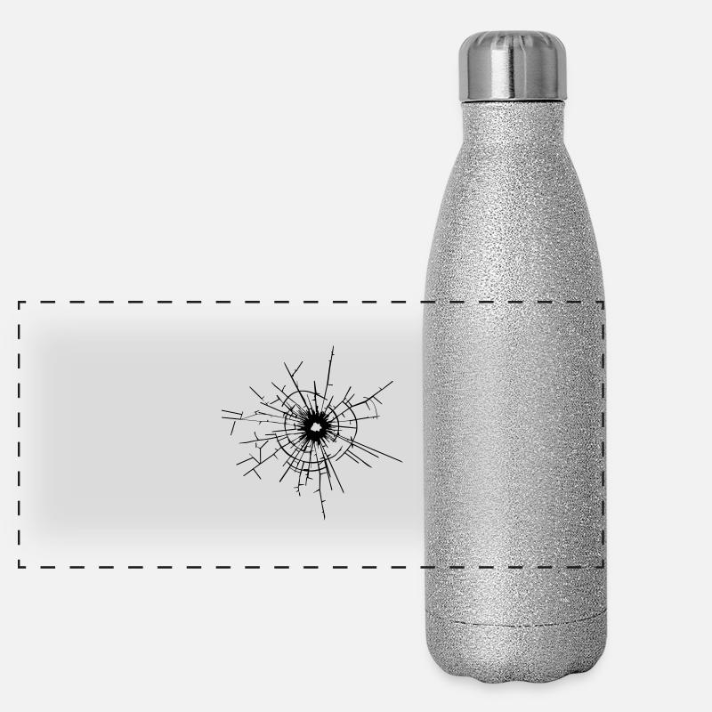 Glasscheibe Riss Panorama Glitzer Isolierflasche 500 ml