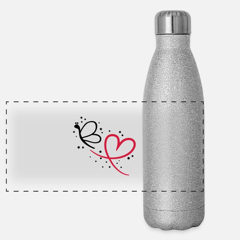 butterfly_heart_gy2 Panorama Glitzer Isolierflasche 500 ml