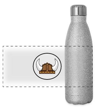Casque de Viking dans le quartier - Gourde isotherme panoramique pailletée 500 ml - paillettes argentées - Devant