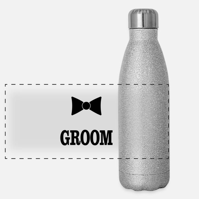 groom bowtie Panorama Glitzer Isolierflasche 500 ml
