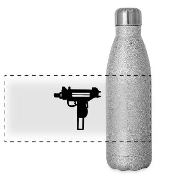 Mac 10 - Gourde isotherme panoramique pailletée 500 ml - paillettes argentées - Devant