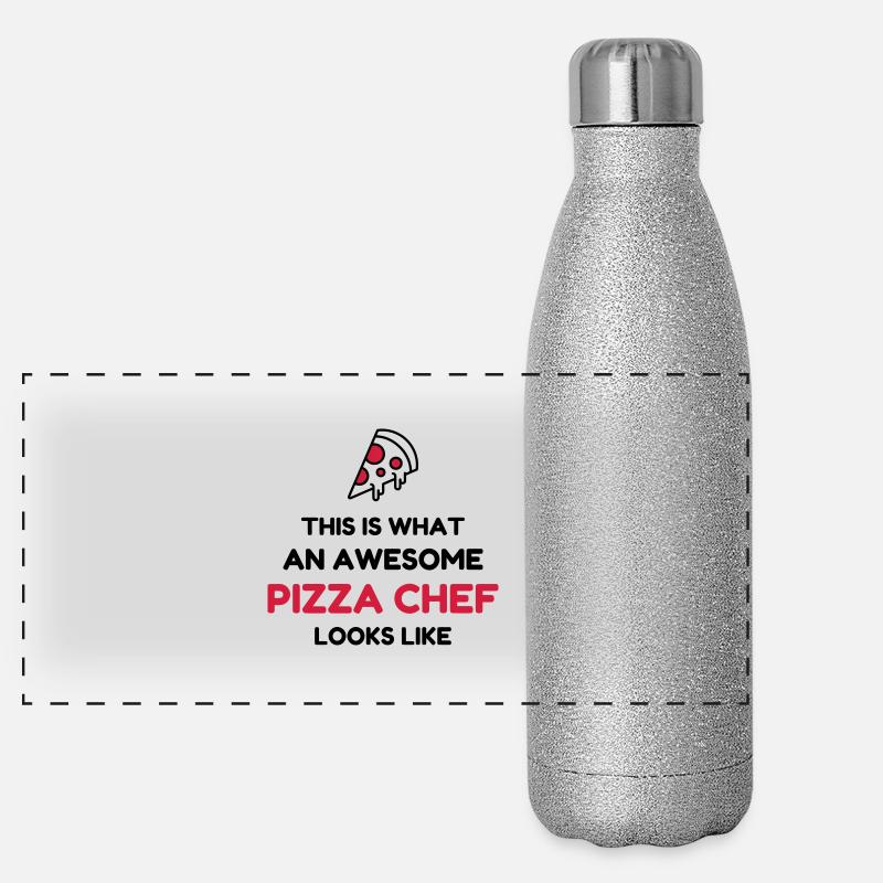 pizza / pizzaiolo / chef / italie / pizzaiola Gourde isotherme panoramique pailletée 500 ml