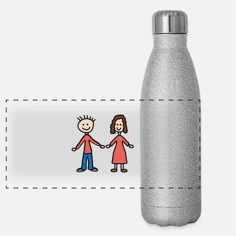 Pärchen Panorama Glitzer Isolierflasche 500 ml