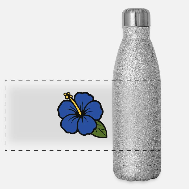 hibiskus flower Panorama Glitzer Isolierflasche 500 ml