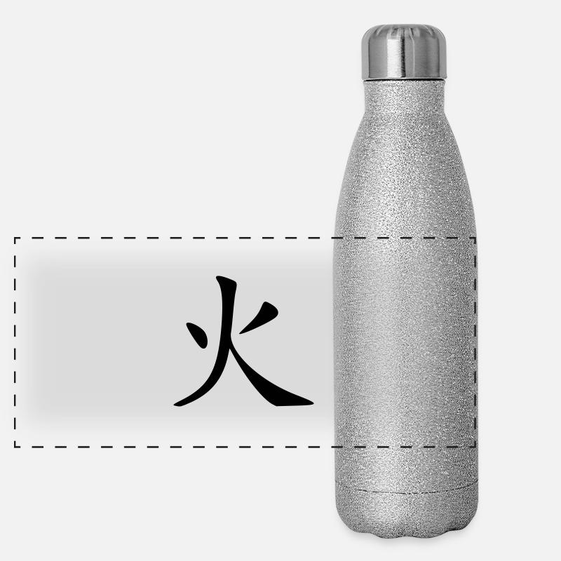 Feuer Panorama Glitzer Isolierflasche 500 ml