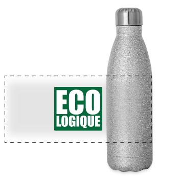 Ecologique ! - Gourde isotherme panoramique pailletée 500 ml - paillettes argentées - Devant