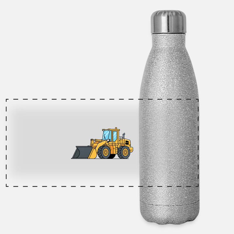 Radlader Baumaschine Panorama Glitzer Isolierflasche 500 ml