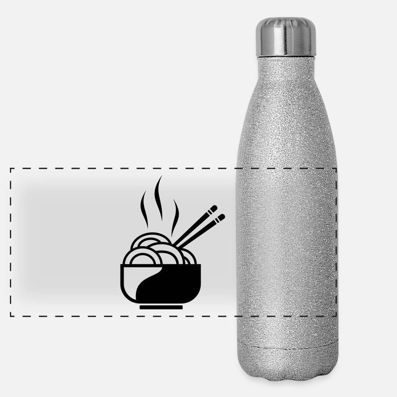 Nouilles avec des baguettes Gourde isotherme panoramique pailletée 500 ml
