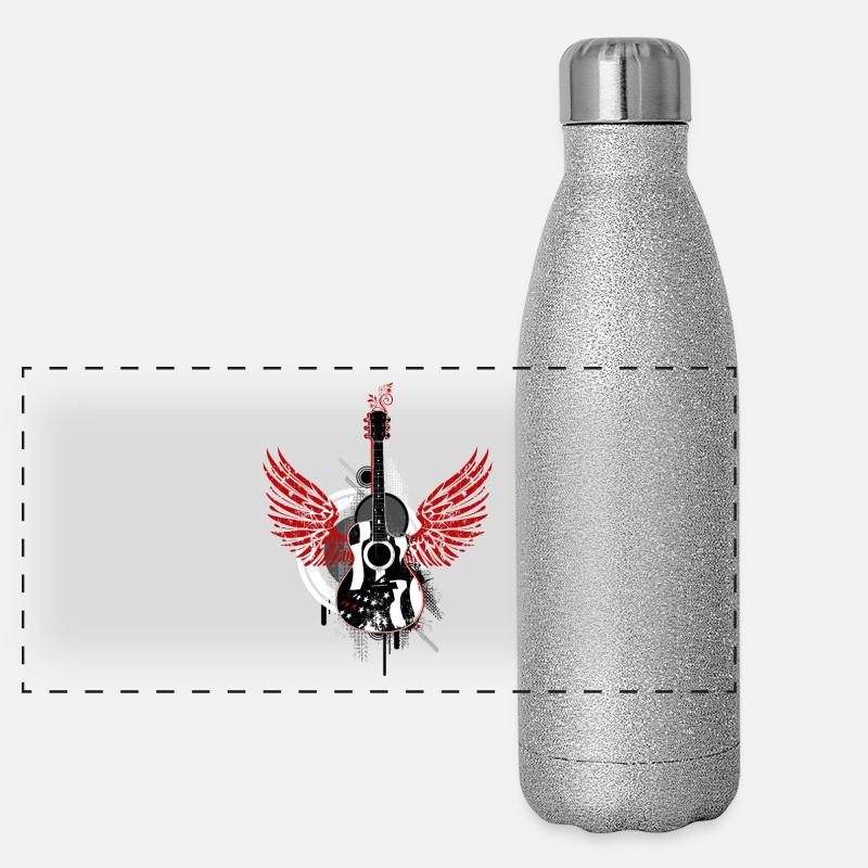 balançoire aile guitare danse Graffiti rock Gourde isotherme panoramique pailletée 500 ml