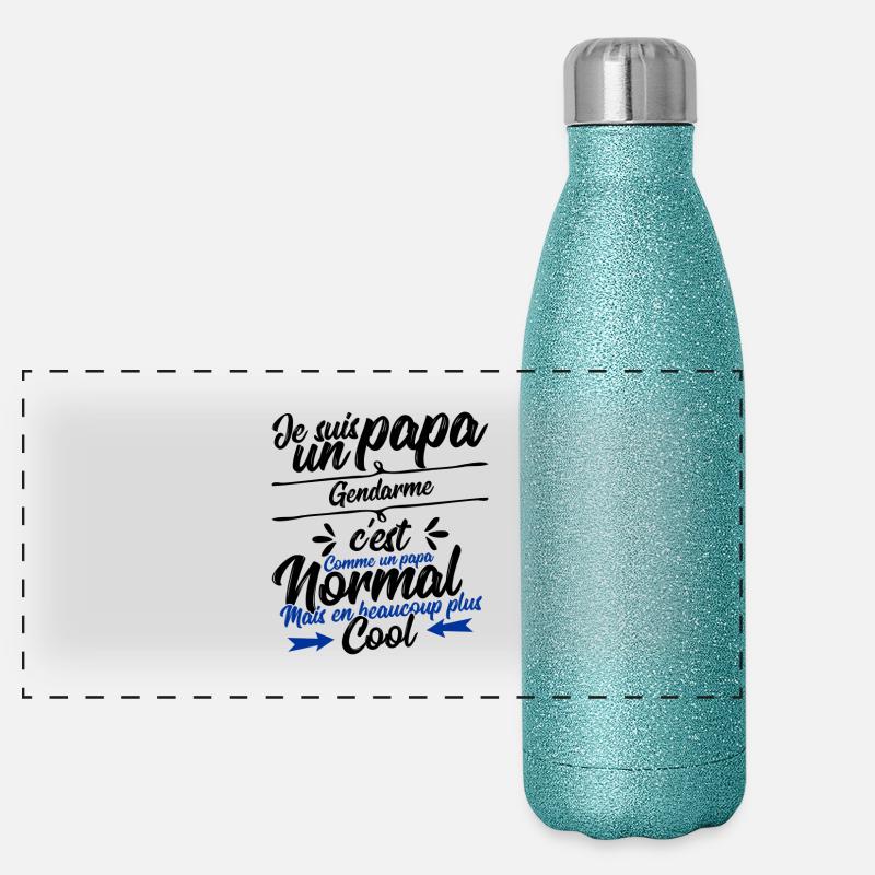 Dad Gift Gendarme Panorama Glitzer Isolierflasche 500 ml