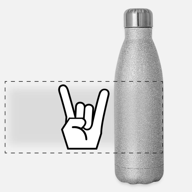Pommesgabel Metal Geschenkidee Panorama Glitzer Isolierflasche 500 ml