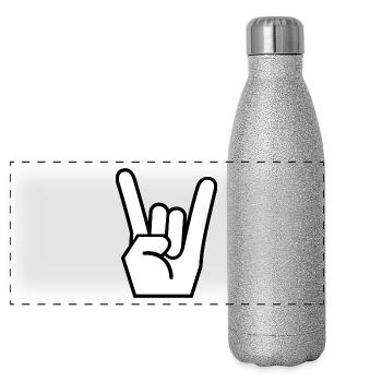 Rock & Roll - Gourde isotherme panoramique pailletée 500 ml - paillettes argentées - Devant