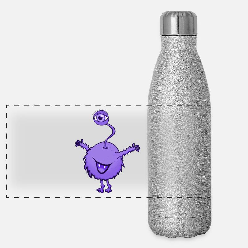 Monstre pourpre avec un oeil Gourde isotherme panoramique pailletée 500 ml