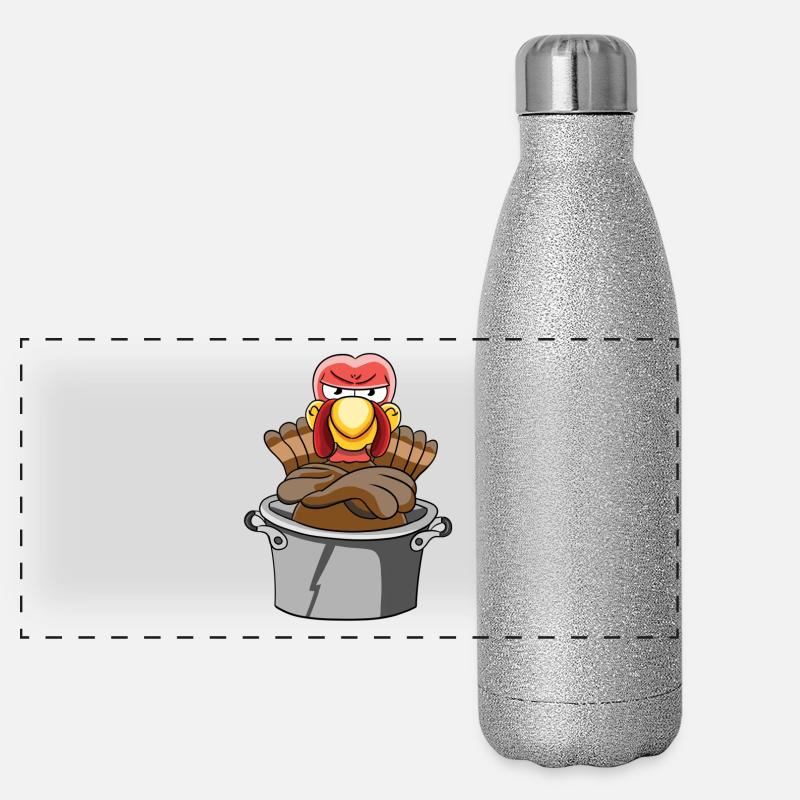 Dinde, dinde, volaille Gourde isotherme panoramique pailletée 500 ml