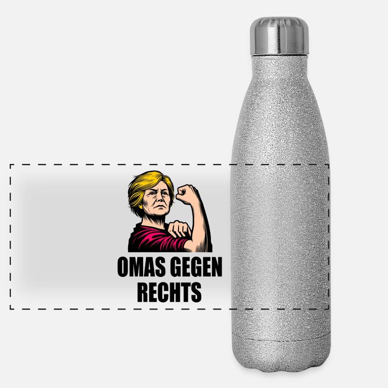 Omas gegen rechts Panorama Glitzer Isolierflasche 500 ml