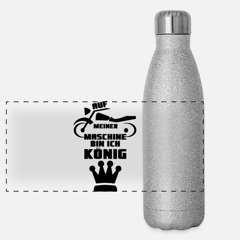 Motorrad Spruch Biker Motorradfahrer Geschenk Panorama Glitzer Isolierflasche 500 ml