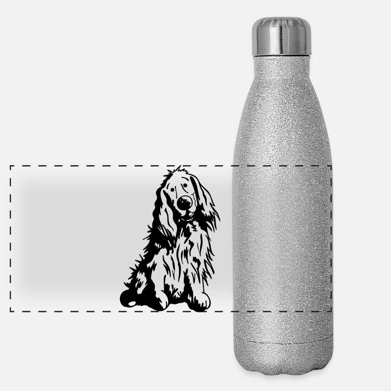 Verträumter Cocker Spaniel Panorama Glitzer Isolierflasche 500 ml