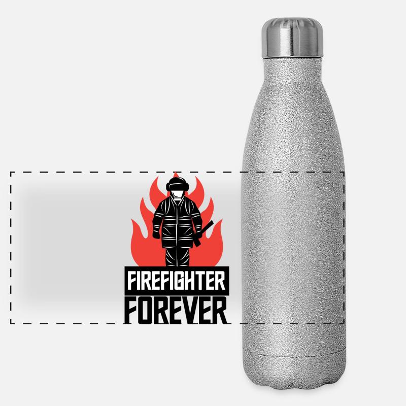 Firefighter Professional Fire Brigade Statement Fire Brigade Panoramic Glitter Thermal Bottle 500 ml