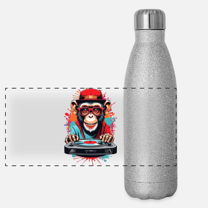 Singe DJ Gourde isotherme panoramique pailletée 500 ml