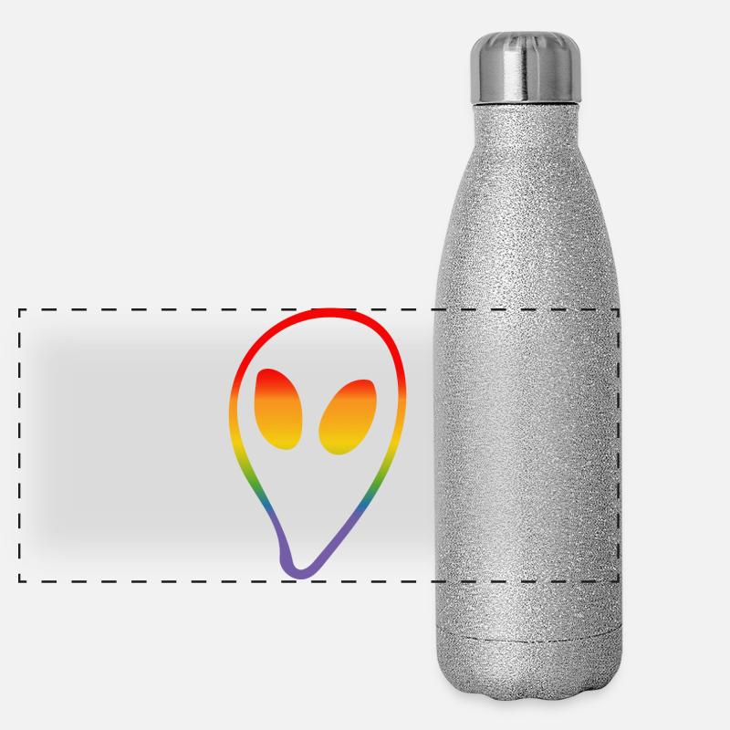 Regenbogen Alien LGBTQI lgbt tshirt Panorama Glitzer Isolierflasche 500 ml
