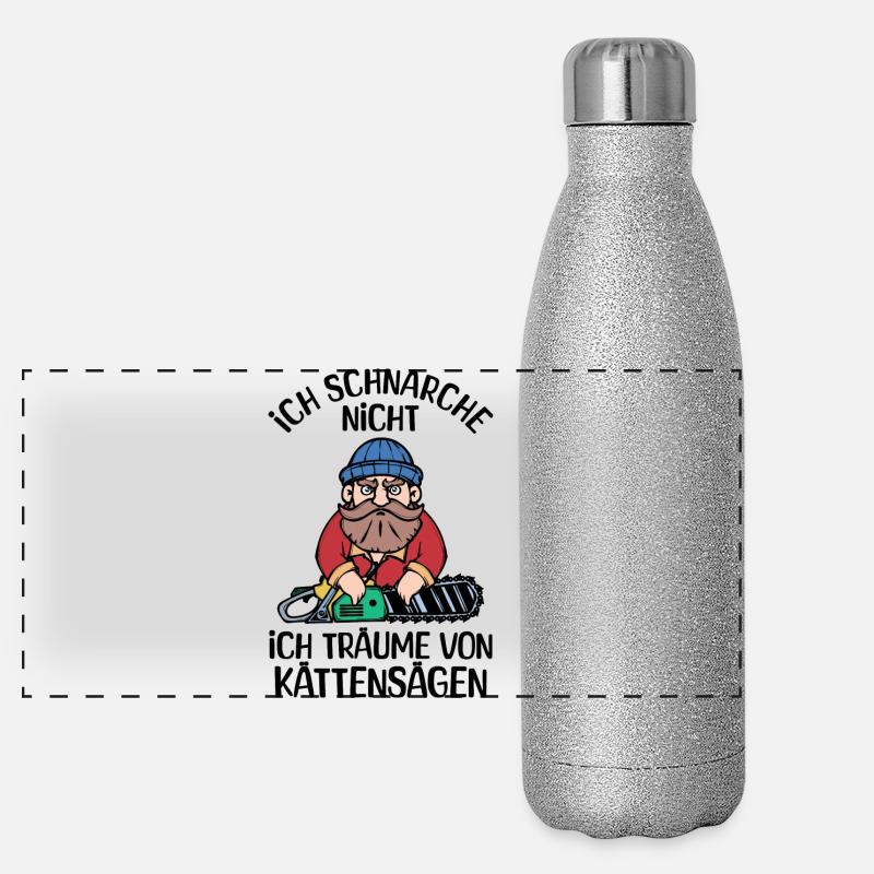 Scie de bois sciure de bois Woodland Lumberjack déclaration Gourde isotherme panoramique pailletée 500 ml