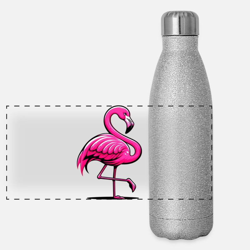 Flamingo Panorama Glitzer Isolierflasche 500 ml