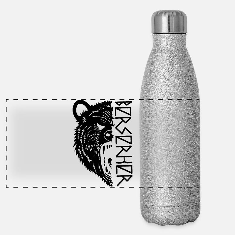 Schwarzbär-Krieger Panorama Glitzer Isolierflasche 500 ml