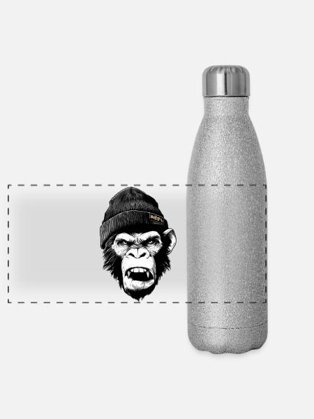 Rage Ape - Panorama Glitzer Isolierflasche 500 ml - Silber Glitzer