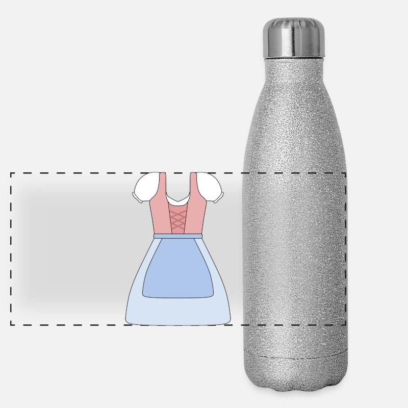 Traditionelles bayerisches Dirndl Design Panorama Glitzer Isolierflasche 500 ml