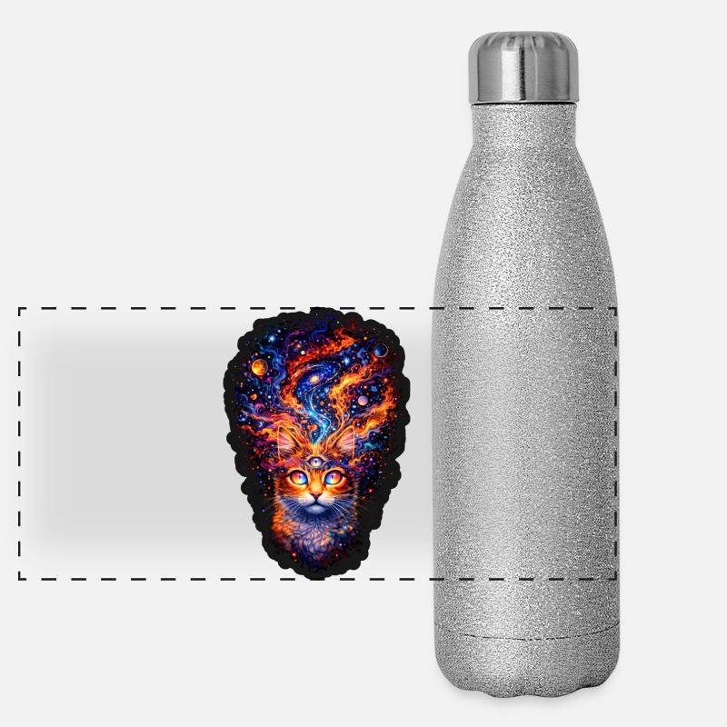 Three Eyed Nebula Cat Panorama Glitzer Isolierflasche 500 ml
