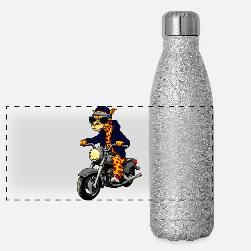Motorcycle Giraffes Panoramic Glitter Thermal Bottle 500 ml