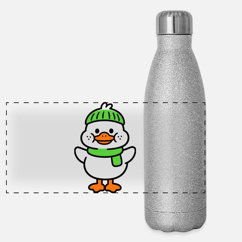 duckling - Panoramic Glitter Thermal Bottle 500 ml - silver glitter